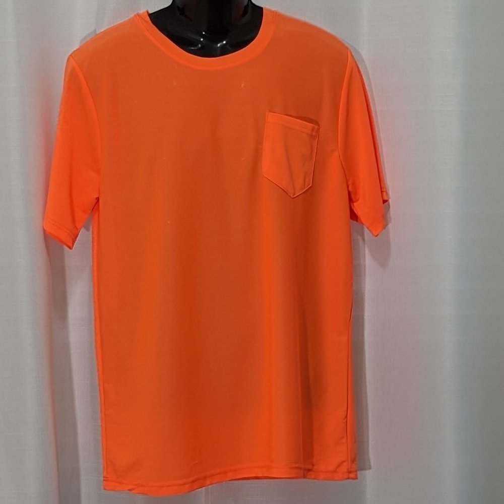 Men's Bronze Eagle Shortsleeve Pocket Work Wear Shirt Sz XL Orange